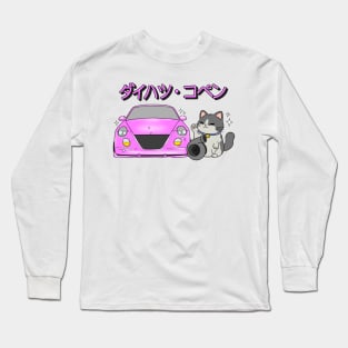 Pink Daihatsu Copen & Maneki-Neko Long Sleeve T-Shirt